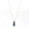 Mode Crystal Turquoise Abalone Shell Hanger Ketting Goud Metalen Lange Keten Sweater Verklaring Ketting voor Vrouwen Sieraden