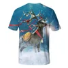 Fashion 3D T Shirts Skriv ut Katt Chismtas Mäns Kvinnor Tshirt Anime Short Sleeve Tees O-Neck Tops Cartoon Tshirt 131