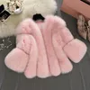 Fashion Artificial Fur Coat Women Girls 3/4 Sleeve Fluffy Faux Fur Short Thick Coats Jacket Furry Party Overcoat 2018 Winter