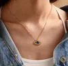 18k guldpläterad ögonhänge blå halsband indiska smycken mynt halsband guld pläterat