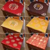 Custom Thick 4cm Sofa Armchair Dining Chair Pads Seat Cushions Chinese Style New year Silk brocade Jacquard Anti-slip Zipper Sit Mats Home Decoration