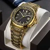 Reloj clásico de diseño vintage para hombre 2019 ONOLA, reloj de pulsera de lujo de cobre dorado, moda formal, cuarzo resistente al agua, único para hombre 2800