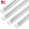 Stock negli Stati Uniti + 2ft 4ft 5ft 6ft 8ft LED Tube Light Tubi LED integrati a forma di V 8 piedi Cooler Door Freezer LED Lights