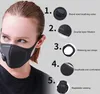 Envío 24 horas Mascarilla de diseño con válvulas de respiración Paño reutilizable lavable Niños Máscaras para adultos Algodón Negro Mascarillas Mascarilla protectora