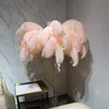 Northern Ostrich Feather Gold Copper Brass Resin Floor Lamp Tripot Standing Lamps For Living Room deco salon Drop ship2318