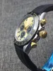 Yüksek kaliteli 18k altın Lüks Erkek Saatler Paslanmaz Çelik Seramik halka Kauçuk kayış safir Mekanik otomatik İzle Usta kol saati