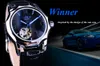 Gewinner Herren Mechanical Watch Blue Ocean Geometrie Designer Skelett Zifferblatt Automatische Modemarke Handgelenk Uhr für MA7616292