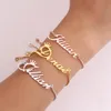 Gepersonaliseerde aangepaste Engelse naam kettingen armband voor dames heren roestvrijstalen letter hanger charme goud zilveren kettingen mode 1854