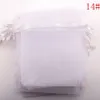 100pcs white , Royal blue , pink Etc. 20-color Organza Gift Bags , 7x9cm With Drawstring Wedding Party Christmas Favor Gift Bags