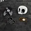 Fashion Vintage Metal Kawaii Skull Letter Enamel Pin Badge Buttons Brooch Shirt Denim Jacket Bag Decorative Brooches for Women Girls