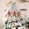 Decorações de Natal Inglês Pingente de madeira alfabeta 2021xmas pendurando pequeno pingente de árvore1