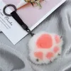 9cm Cute Real Genuine Fur Paw Pompom Ball Bag Charm Keychain Pendant Keyring Tassels