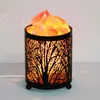 Nyhetsbelysning Saltlampor Naturlig Himalayan Lamp Forest Night Lights Crystal Light med retro metallkorg