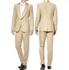 Populär One Button Groomsmen Sjal Lapel Groom Tuxedos Groomsmen Bästa Man Suit Mens Bröllopsdrag Brudgum (Jacka + Byxor + Tie) B033