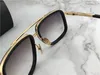 Luxury Square Pilot Solglasögon Guld / Brun Gradient Titanium Designer Mode Märke Drive Sun Glas Eyewear Sommar Ny med låda