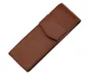 Potloodzakken Fountain Pen / Roller Case Tas Real Leather Quality gewassen koehide zwart / koffiebouch houder1