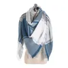 Partihandel-Kvinnor Plaid Scarfs Fashional Tassel Wrap Oversized Check Sjal Tartan Cashmere Scarf Vinter 200g Tjocka Varma halsdukar