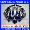 GSX600F för SUZUKI GSXF 600 750 GSXF600 2003 2004 2005 2006 2007 293HM.0 GSXF-750 Katana GSXF750 03 04 05 06 07 Fairings Factory Blue Black