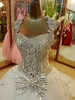 2020 New Amazing Luxury Crystal Wedding Gowns Ball Gown Sweetheart White Princess Tulle Appliques Detachable Bow Beads Lace-up Bridal Gown