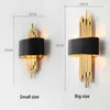 Postmodern living room led wall lamp E14 black lamp shade gold metal pipe bedroom bedside wall light corridor stair Wall Sconce5235491