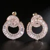Victoria Wieck Hot Luxury Jewelry 925 Sterling Silver&Rose Gold Fill Princess Cut White Topaz CZ Diamond Women Wedding Stud Earring Gift