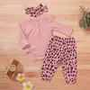 abiti da cartone animato per neonati per bambini ragazze top a manica lunga solidi vestiti per bambini ragazze pantaloni stampati leopardati con fascia per capelli 312m 068626036