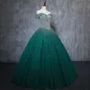 2019 Sweetheart Beading Sequins Green Ball Gown Quinceanera Dresses Plus Size Sweet 16 Dresses Debutante 15 Year Formal Party Dres8416687