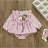 Nouveau-né Triangle Onesies Bébé Filles Barboteuses Vêtements Toddle 3D Fleurs Combinaisons Infantile Mode Bodys Enfants Princesse Coton Tops CZYQ6285