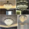 Moderne kroonluchters licht binnenverlichting elegant K9 22mm grootte Artikel Crystal Smoky Gray Crystal Hanglamp Suspension Lampara voor Cafe Restaurant Hotel