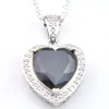 Luckyshine 10 шт 1Lot Хэллоуин подарок ювелирных изделий в форме сердца Черный оникс Gemstone 925 серебряный кулон ожерелья для женщин 12мм