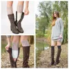 Leg warmer Double fight color double color boots set knit warm foot cover leggings set matching 8 word twist socks Party SuppliesT2I5496
