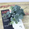 Zielone Sztuczne Liście Duży Eucalyptus Leaf Rośliny Ściany Materiał Dekoracyjne Fake Rośliny do sklepu Garden Party Decor GA680