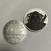 10 pezzi all'ingrosso mostro urlo fantasma assassino monete spirito teschio male argento placcato distintivo colorato 40 mm moneta da collezione decorazione della casa
