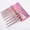 10pcs Makeup brushes Set Pink Powder Eyelashes Contour Eyeshadow Beauty Tools Make up brush kit with Cosmetic bag