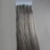 머리 확장에 회색 테이프 200G PU 피부 Weft 테이프 인간의 머리 확장에 80 pc 스트레이트 테이프 양면 접착 테이프 레미 헤어