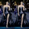 Zuhair murad strapless prom jurken dij hoge spleten ruches ontwerper avondjurken luxe formele feestjurken gewaden de soirée