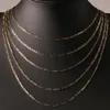 20pcs Mens Gold Chain Necklace 2mm Stamp Gold color color Vintage Chain Woman and girl Figaro chain Jewelry Whole9769546