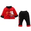 キッズ服セット新しいファッション幼児の服セット幼児の赤ちゃんキッズ男の子の中国の新年唐スーツ中国風アウトフィット1