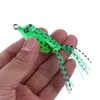 HENGJIA 100Pcs soft tube bait japan plastic fishing lures frog lure treble hooks Topwater ray frog 5.5CM 8G artificial soft bait