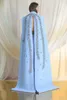 ラップVネックノースリーブ女性ジャンプスーツアップリケサテンのプロムのガウンカスタムメイドの特別な日のドレスを持つ2019アジオスタのイブニングドレス