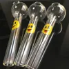 Smile Logo GlassOil Brülör Boru Kaşığı Pyrex Yağ Brülör Cam Tırtıl El Pip Sigara İçmek İçin Borular Aksesuarlar Tütün Aracı ÜST