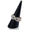 Hip Hop Hipster Edelstein-Ring reales Gold überzogene Zircon Ring der Männer Goldfarben Bling Bling gefrieren heraus Schmuck