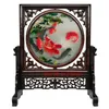 Free DHL Vintage Chinese Decorations for Home Living Room Ornaments Table Decor Handwork Silk Embroidery Patterns Wenge Frame Wedding Gift