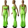 プラスサイズ2xl女性サマーチェストラップ+ジャンプスーツ2ピースセットファッションストラップレスブラベルボトムソリッドカラートップフレアパンツ布856