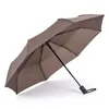 Parapluie automatique coupe-vent pour hommes noir Compact large ouverture automatique fermeture parapluies légers équipement de pluie noir rouge bleu café6680017