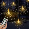 120LED luz de artifício de corda com controle remoto para pátio ao ar livre em casa