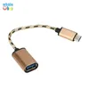 USB-C 3.1 Type C mâle vers USB 2.0 femelle adaptateur tressé en Nylon chargeur de données de synchronisation convertisseur de câble OTG pour téléphone portable pour Macbook 200 pièces/lot