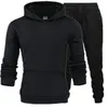 Mäns sweatshirts Sportkläder Termiska underkläder Mens Sportkläder kostym Fleece Tjock hoodie byxor Sport kostym Män över storlek