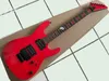 Guitare électrique rouge DE nouveauté avec micros Humbucker, touche en palissandre avec incrustations rouges, offrant des services personnalisés