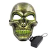 Twocolor Skull Flashing Mask Halloween Festa de Natal Horror Scary Creative Led Light Light Máscara pode ser personalizada